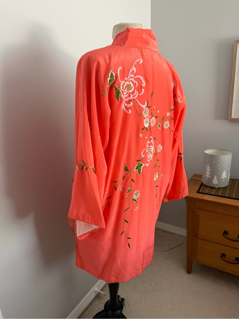 Vintage 1960s Japanese Kimono Duster with embroidery free People - Picture 7 of 12